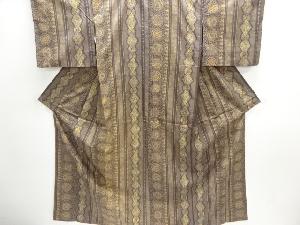 縞に更紗模様本場大島紬着物(染)